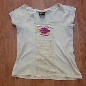 Harley Davidson Light Yellow Top Large